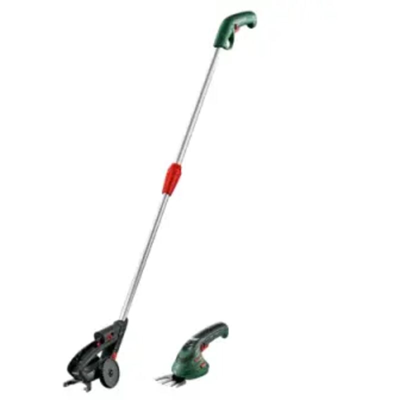 foto del prodotto bosch hobby isio 3 forbici elettriche con lama e manico telescopico