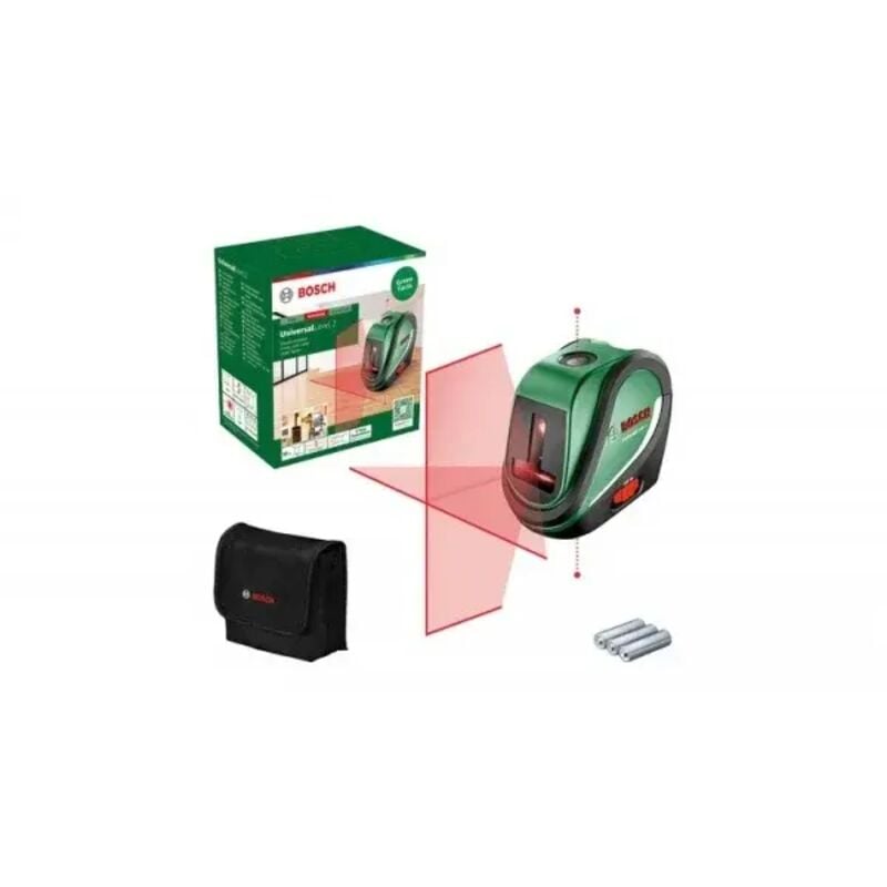 foto del prodotto bosch hobby universallevel 2 livella laser multifunzione per squadri a 2 linee rosse