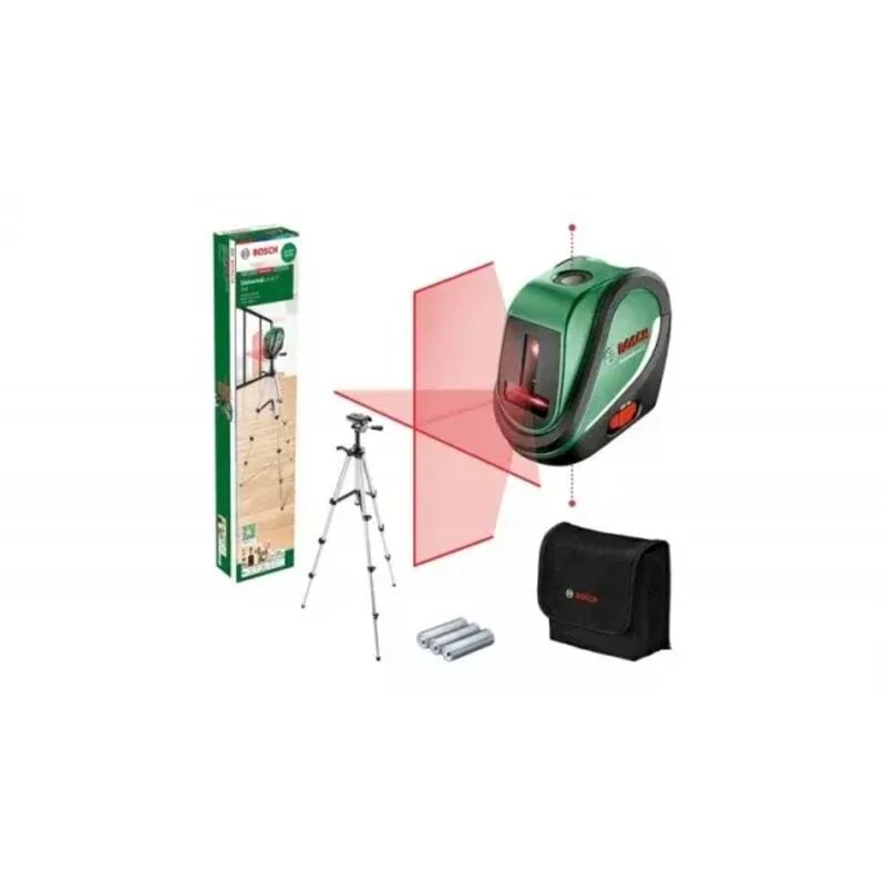 foto del prodotto bosch hobby universallevel 2 set livella laser multifunzione 2 linee rosse con treppiede