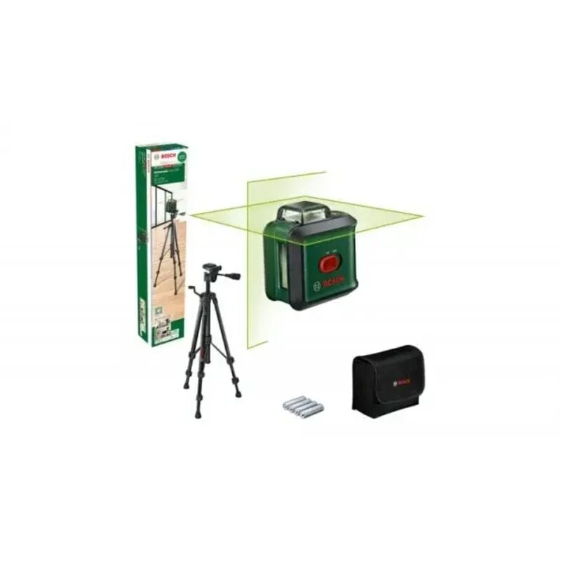 foto del prodotto bosch hobby universallevel 360 set livella laser multifunzione a 2 linee verdi con treppiede