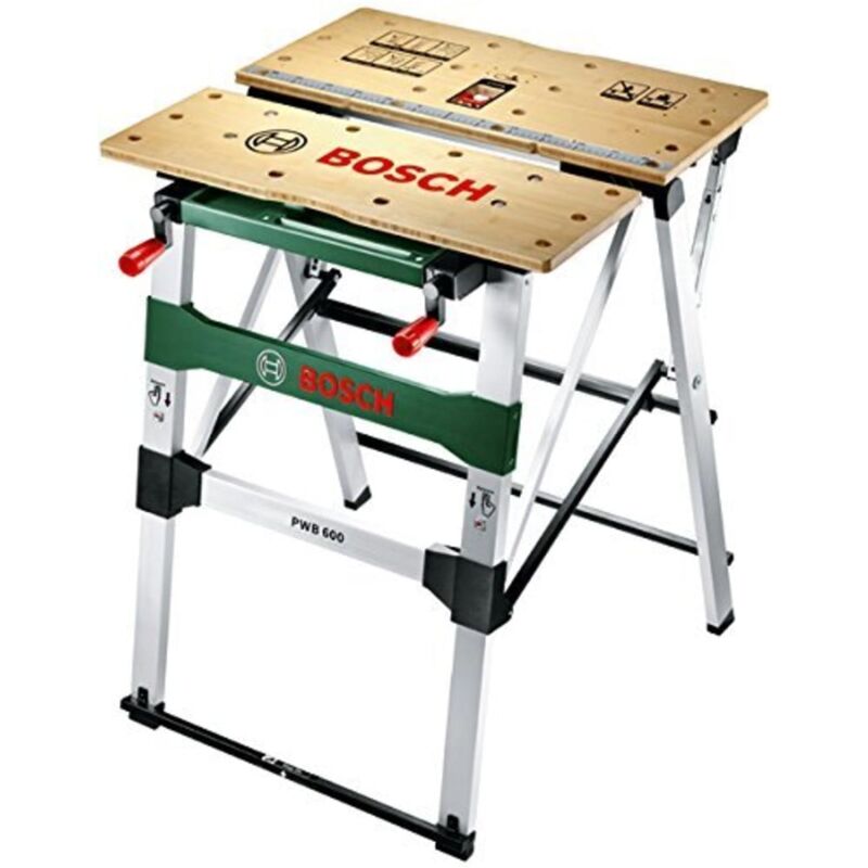 foto del prodotto bosch home and garden 0603b05200 pwb 600 banco da lavoro, quattro ganasce di serraggio