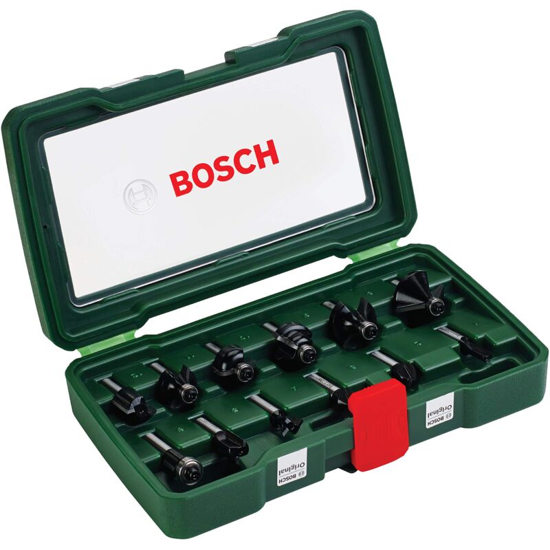 foto del prodotto bosch home and garden 2607019466 set misto, 12 frese hm, nero, gambo 8 mm