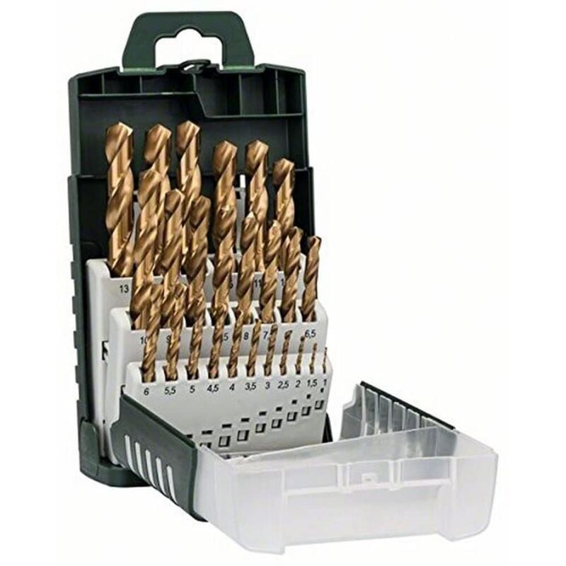 foto del prodotto bosch home and garden 2609255136 set fai da te 25 punte per trapano in titanio hss gripbox, nero
