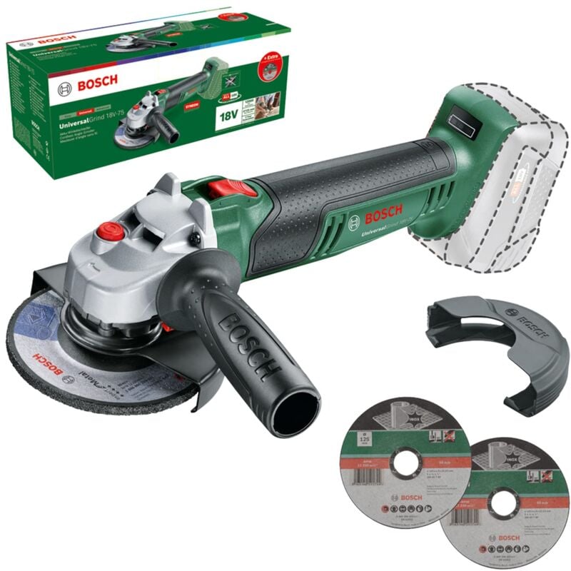 foto del prodotto bosch home and garden minismerigliatrice angolare a batteria universalgrind 18v 75 per smerigliatura, taglio, spazzolatura e levigatura di vari