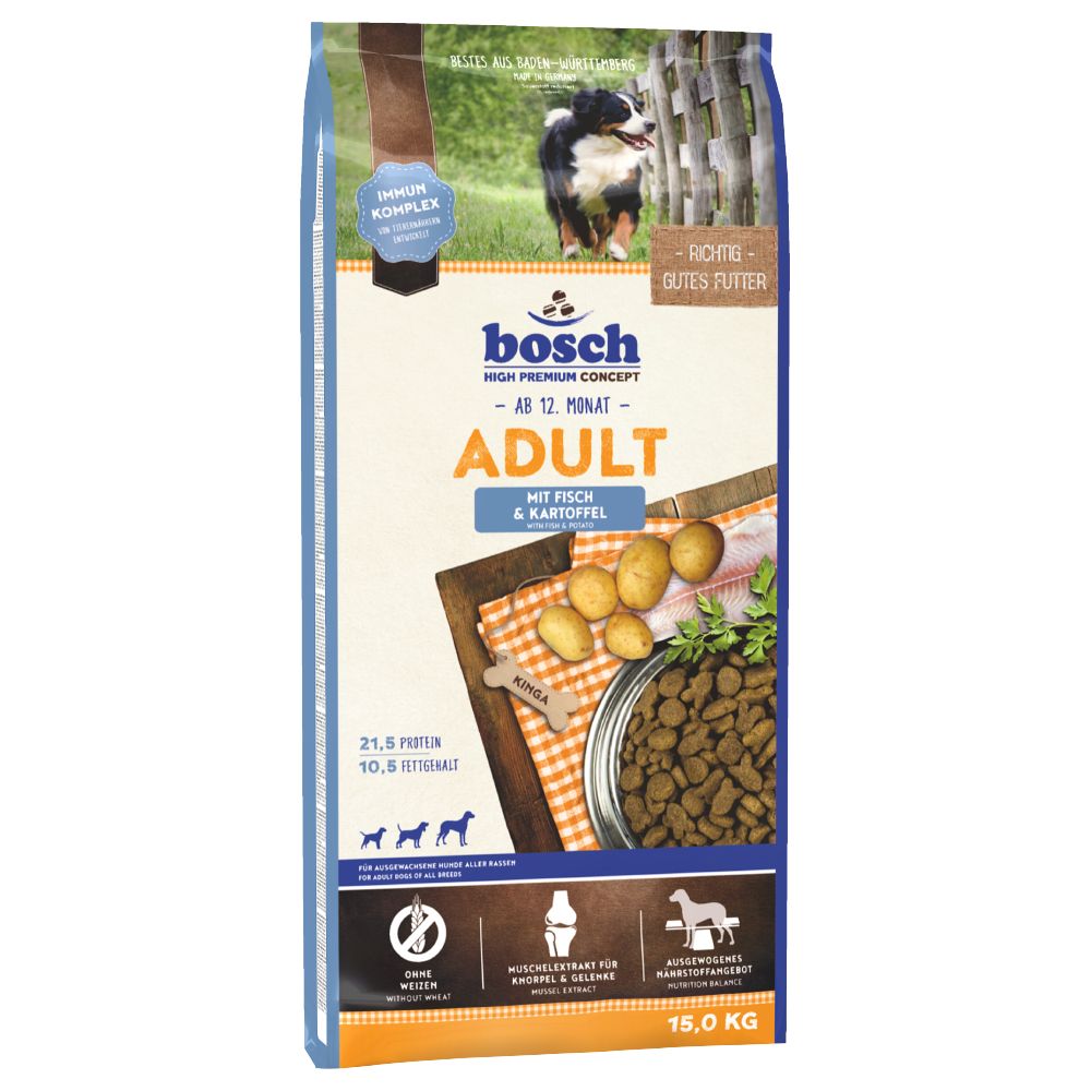 foto del prodotto bosch hpc adult pesce patate crocchette per cane 15 kg