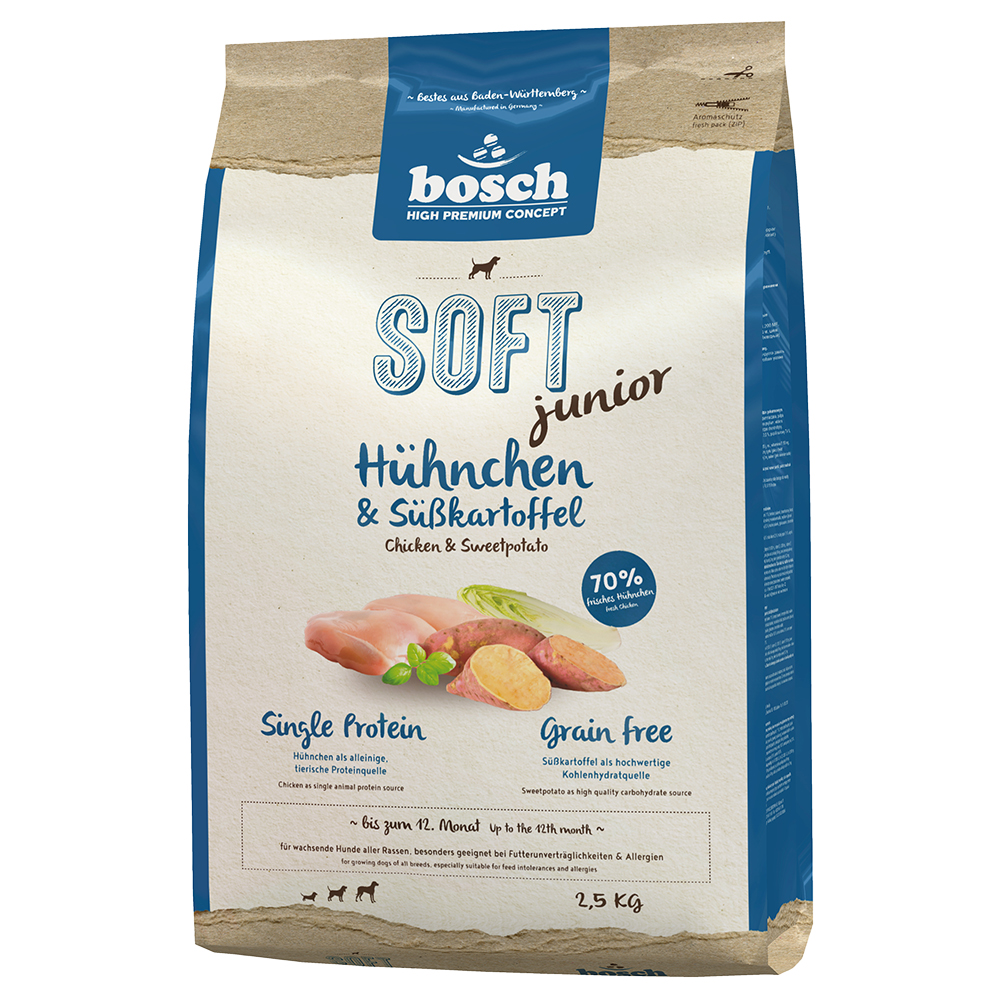 foto del prodotto bosch hpc soft junior pollo patate dolci crocchette per cane 2,5 kg