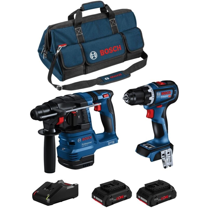 foto del prodotto bosch kit bk2021bag gbh 18v 22 gsr 18v 90 c 2 x 4,0 ah procore gal18v 40 hdbag 