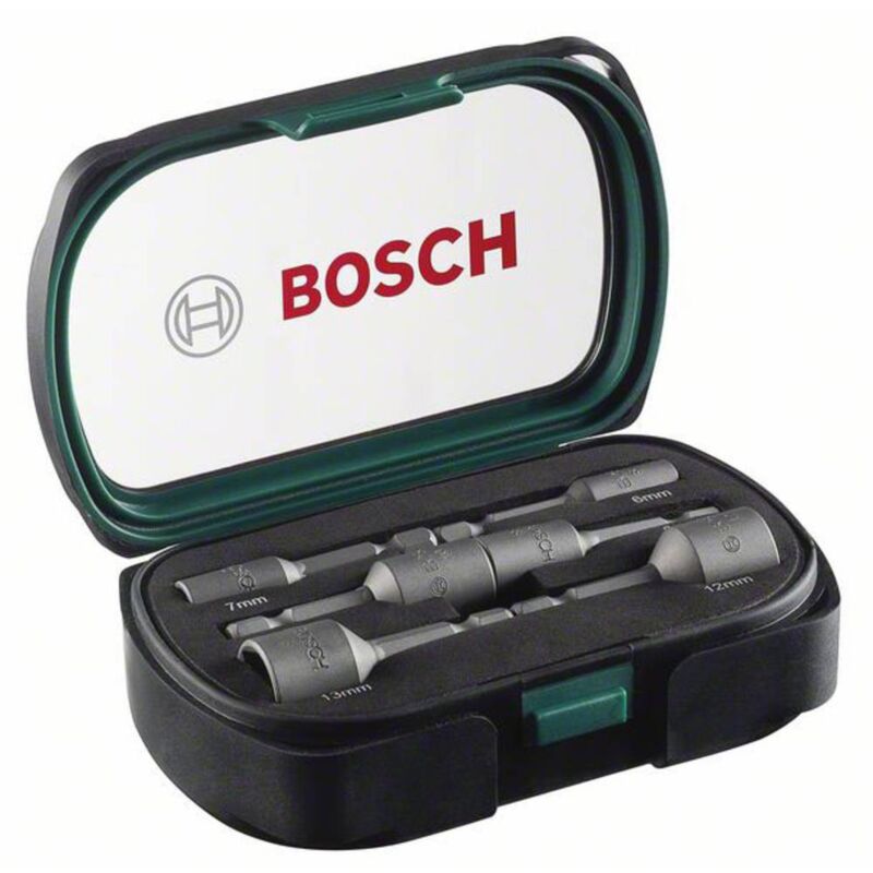 foto del prodotto bosch kit bussole per viti a testa esagonale 6 mm, 7 mm, 8 mm, 10 mm, 12 mm, 13 mm impronta cacciavite 1 4 6.3 mm 50 mm