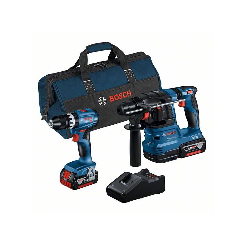 foto del prodotto bosch kit combo 2 pezzi 18v gsb 18v 45 gbh 18v 22 2 x 4.0ah caricabatterie borsa