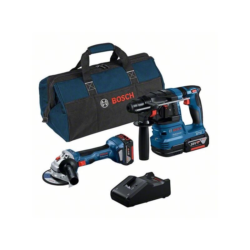 foto del prodotto bosch kit combo 2 pezzi 18v gws 18v 7 gbh 18v 22 2 x 4.0ah caricabatterie borsa