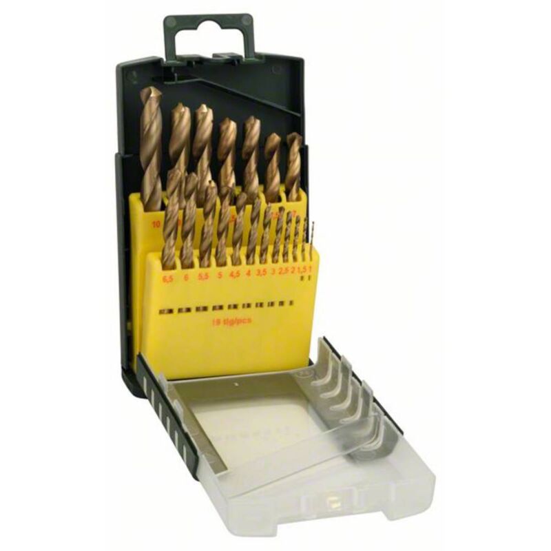 foto del prodotto bosch kit di 19 punte da trapano per metallo hss tin 2607017152
