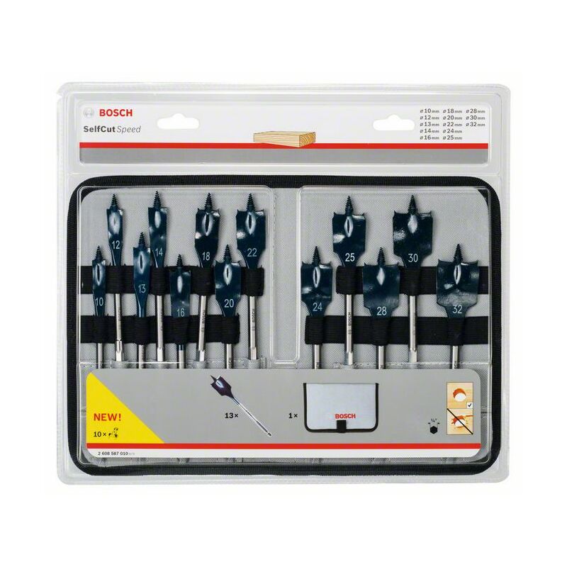foto del prodotto bosch kit di mecchie piatte expert self cut speed 10 a 32 mm 2608900336