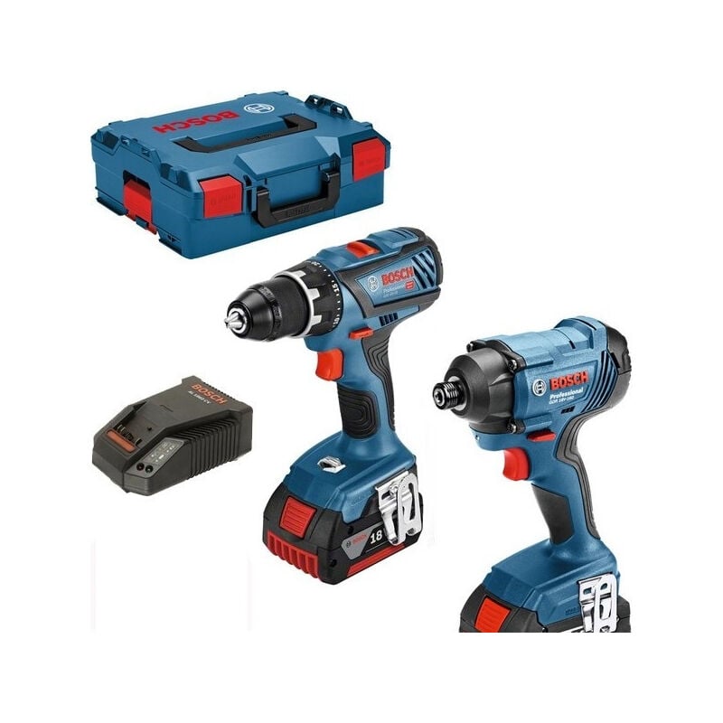 foto del prodotto bosch kit trapano avvitatore gsr 18v 28 avvitatore a impulsi gdr 18v 160 2 batterie 4,0 ah l 06019g5107