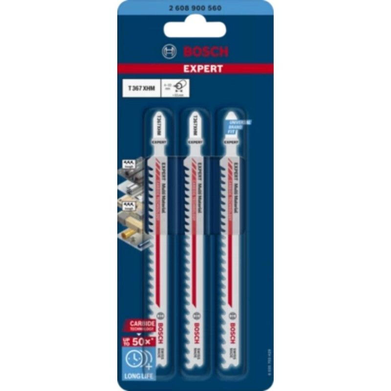 foto del prodotto bosch lama per seghetto alternativo t 367 xhm 132 mm legno e metallo scheda da 3 2608900560