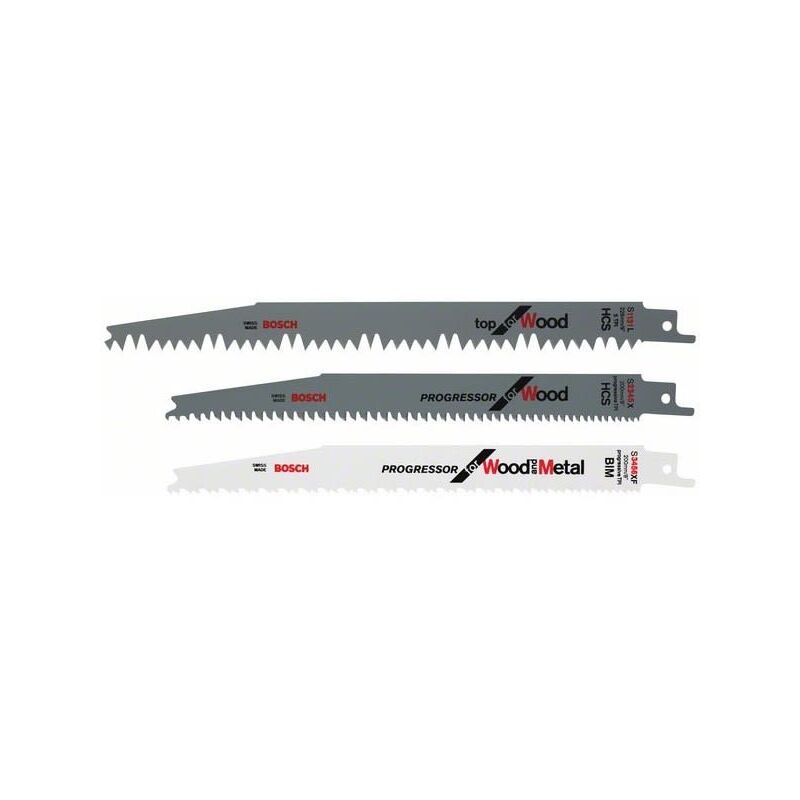 foto del prodotto bosch lame a sciabola assortite per 3 seghe elettriche