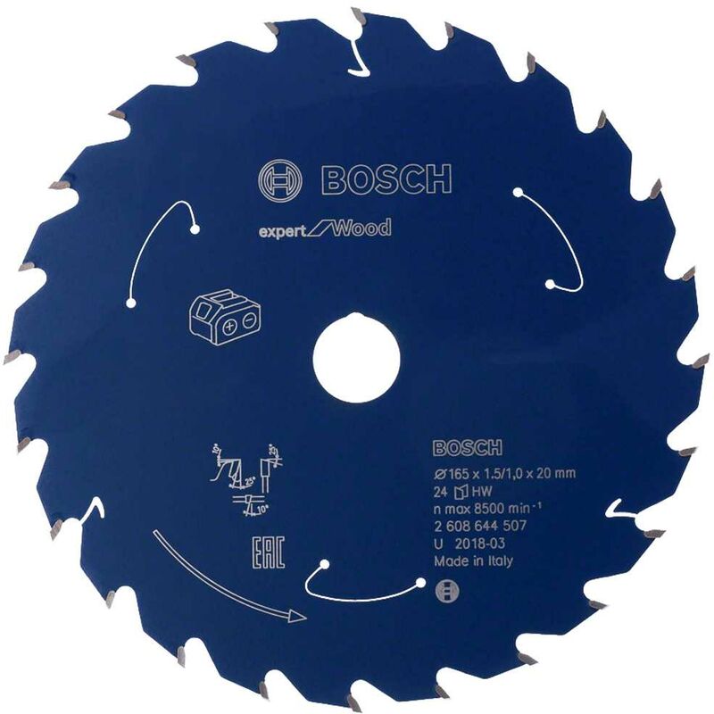 foto del prodotto bosch lame per sega circolare expert for wood 165 x 20 mm 24 denti 2 608 644 507 