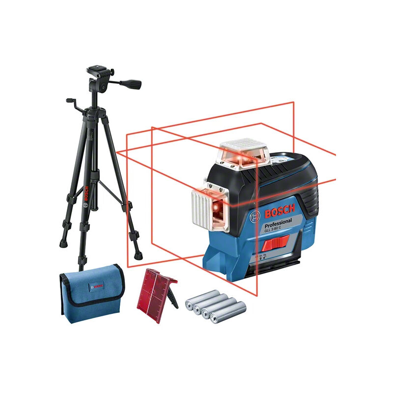 foto del prodotto bosch laser a croce gll 3 80 c treppiede bt 150 professional 0601063r01