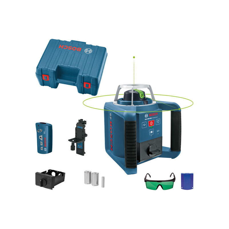 foto del prodotto bosch laser rotante grl 300 hvg con set di accessori in una valigetta da tuttofare