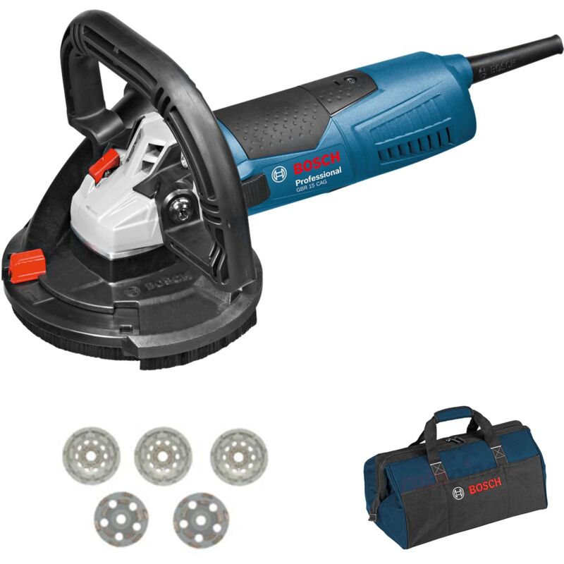 foto del prodotto bosch levigatrice calcestruzzo gbr15 cag 1500w set seghe a tazza