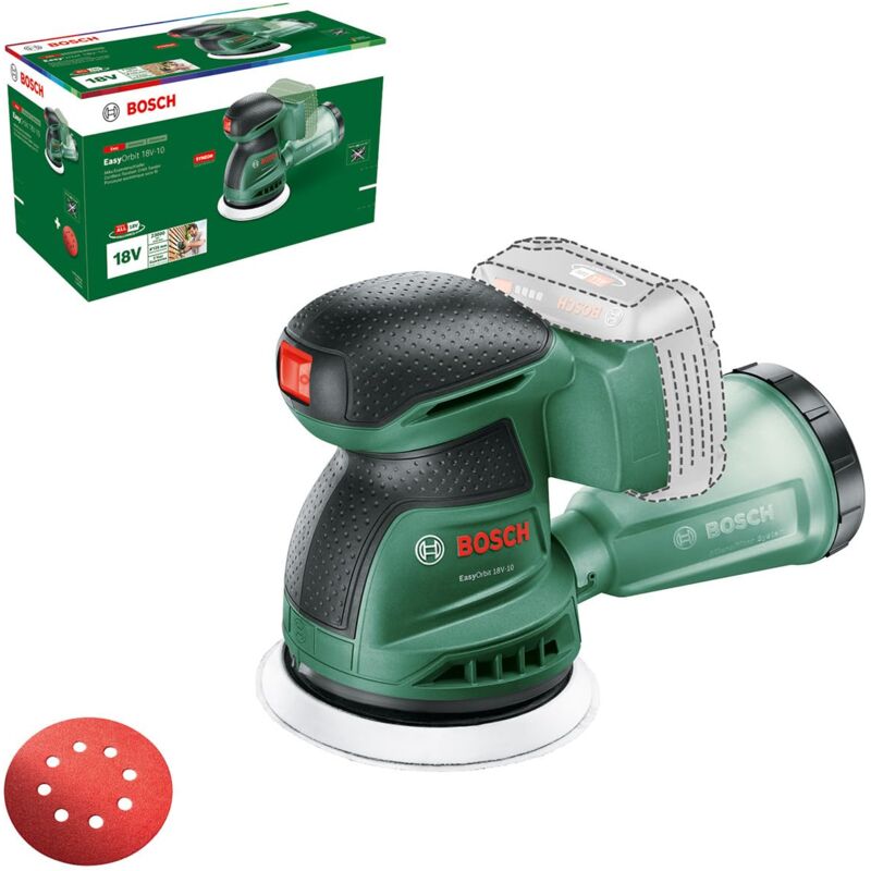 foto del prodotto bosch levigatrice eccentrica a batteria easyorbit 18v 10 levigatura di legno, superfici verniciate e dipinte piccole e medie diametro 125 mm