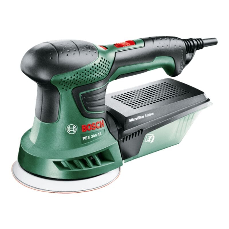 foto del prodotto bosch levigatrice rotorbitale 270w con valigetta pex300ae