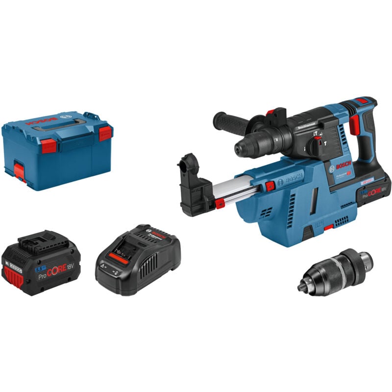 foto del prodotto bosch martello perforatore a batteria gbh 18v 26 f con sds plus con 2x 5,5 ah caricatore in l boxx