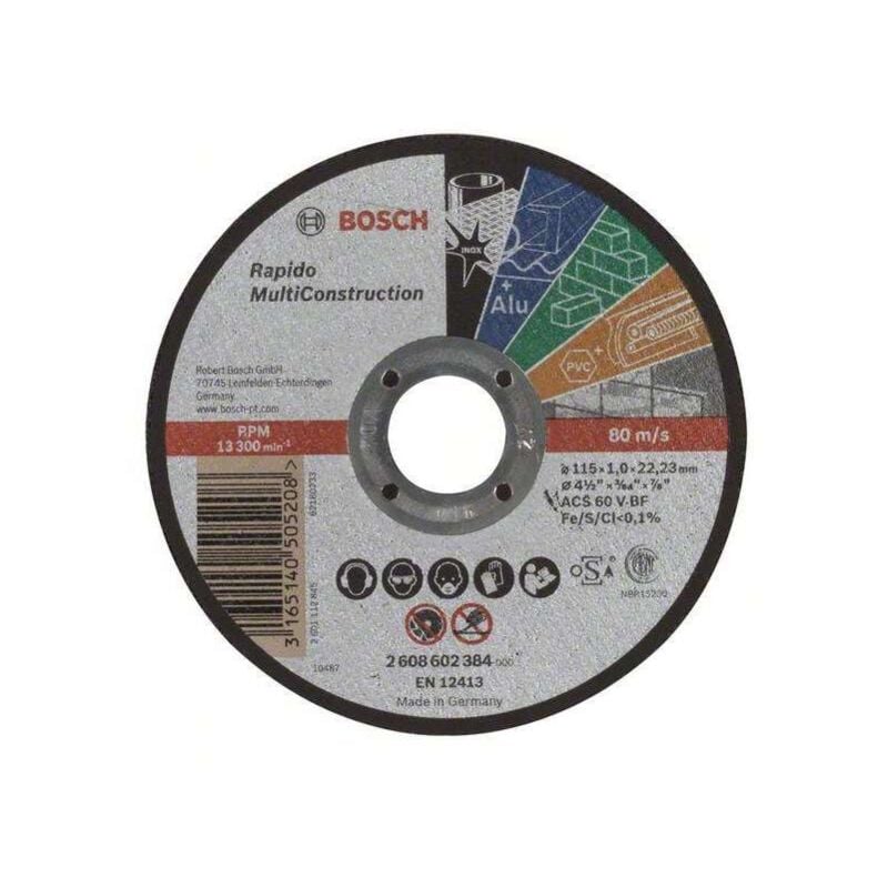 foto del prodotto bosch mola da taglio diam 125mm diritta rapido multi construction acs 60 v bf