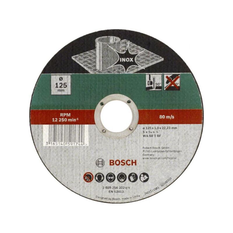 foto del prodotto bosch mola taglio per inox 125x22,23x1mm.