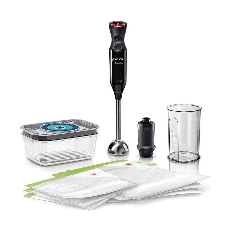 foto del prodotto bosch ms6cb61v1 frullatore a immersione 1000w, 12 velocita , accessorio bicchiere graduato 0,6l, lama in acciaio inox, nero antracite