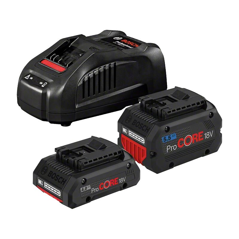 foto del prodotto bosch pacco batteria 1 batteria procore 18v 4,0 ah 1 batteria procore 5,5 ah caricatore gal 1880 cv 1600a0214a