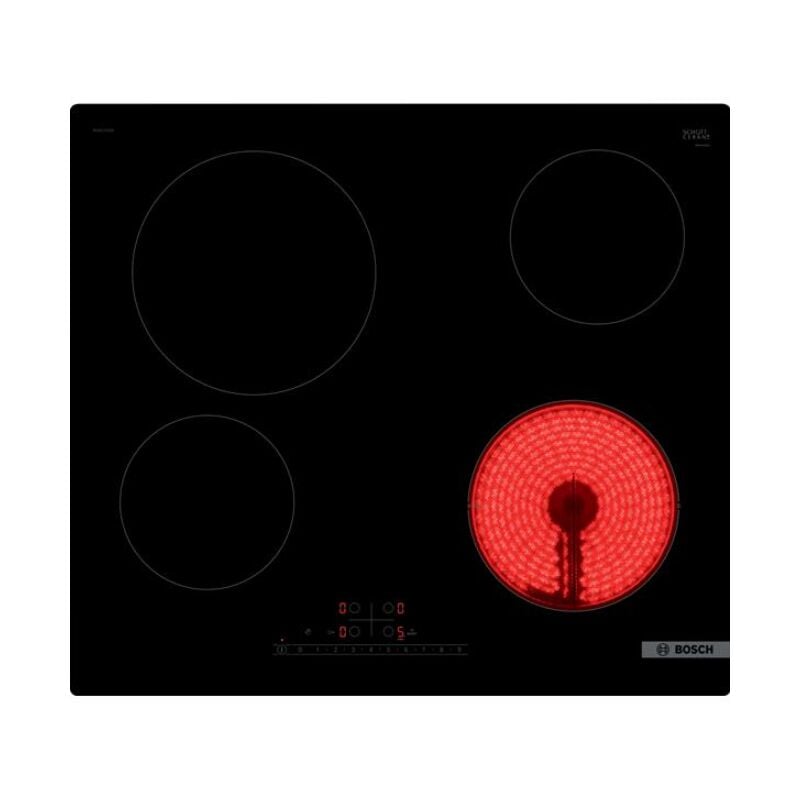 foto del prodotto bosch piano cottura in vetroceramica 60 cm 4 fuochi 6900 w nero pke611fn8e