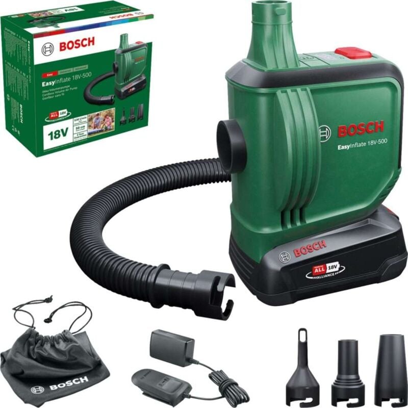 foto del prodotto bosch pompa a batteria 18v, 1x batteria da 2,0 ah, caricabatterie 0603947201