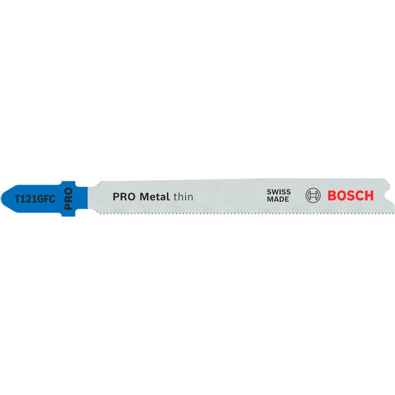 foto del prodotto bosch pro metal thin t121gfc lama de sega de seghetto alternativo per lamiera de acciaio, lamiera de acciaio, lunghezza de 92 mm, sega seghetto