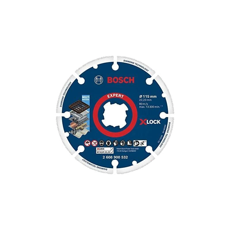 foto del prodotto bosch professional 1 x disco da taglio diamantato expert diamond metal wheel x lock, per ghisa, 115 mm, accessori piccola smerigliatrice