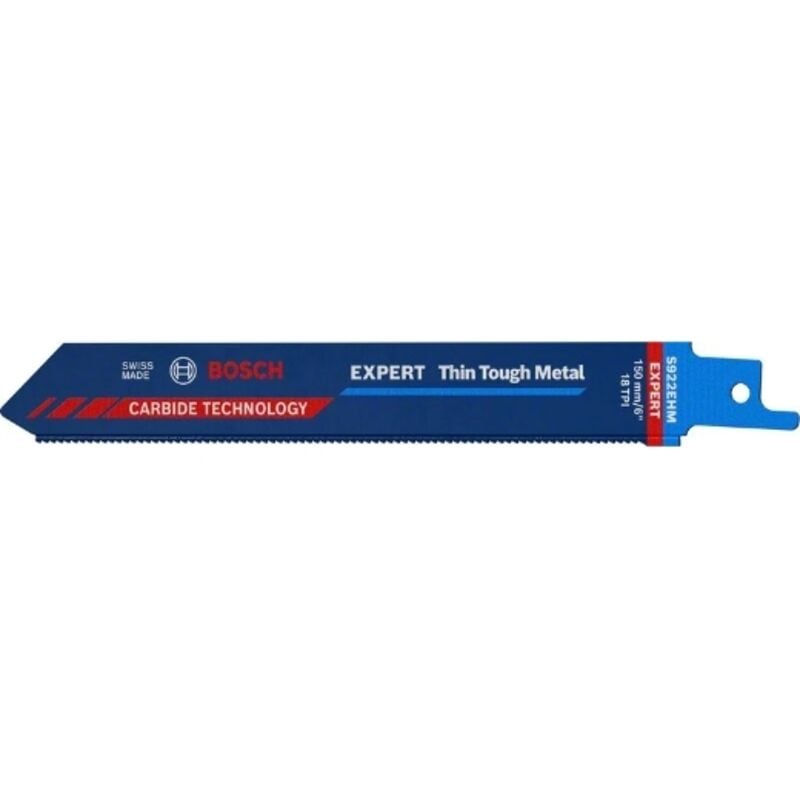 foto del prodotto bosch professional 10x lame de sega a sciabola expert thin tough metal s 922 ehm per lame de acciaio inox, lunghezza 150 mm, accessori sega a