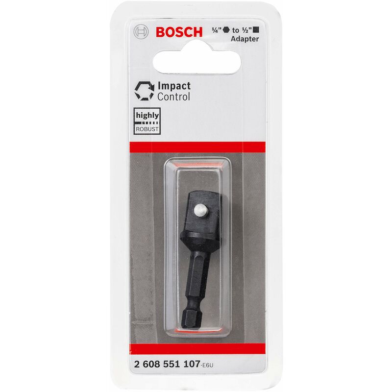 foto del prodotto bosch professional 1x adattatore impact control per bussola 1 4 hex a 1 2 quadrato, lunghezza 50 mm, accessori trapani 