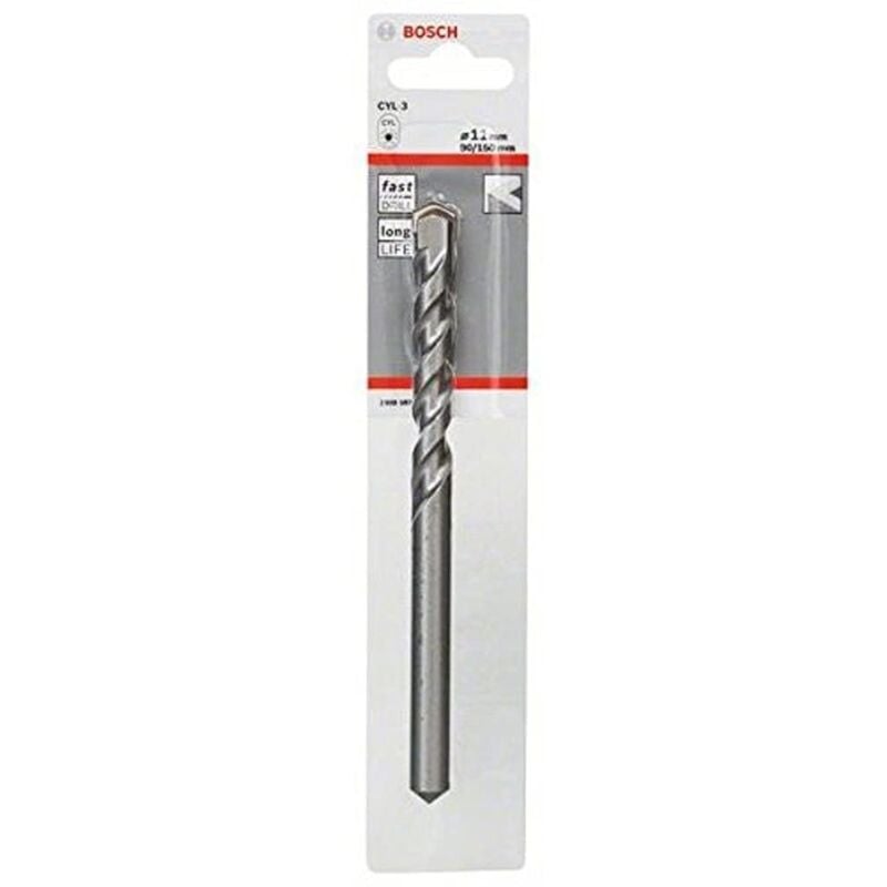 foto del prodotto bosch professional 1x punte da calcestruzzo cyl 3 per calcestruzzo, 11 x 90 x 150 mm, accessorio perforatrice a percussione 