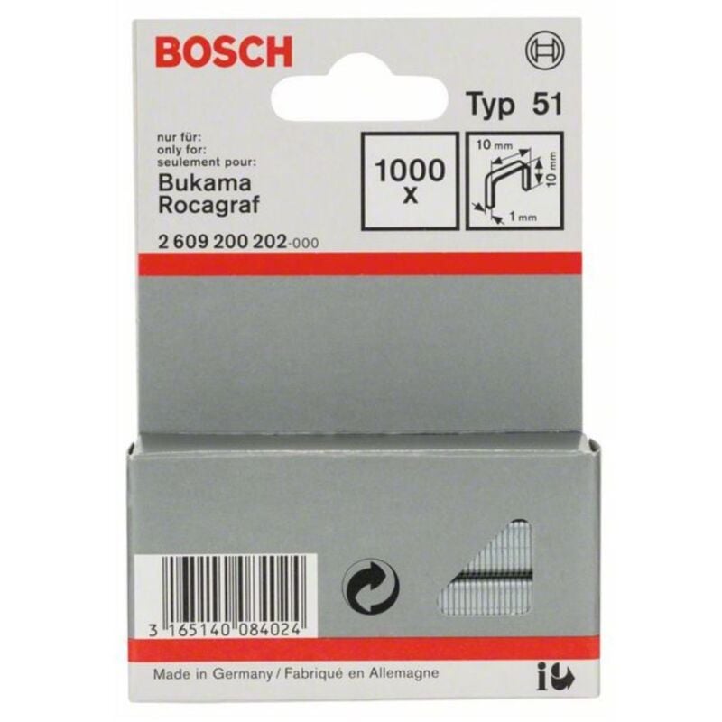 foto del prodotto bosch professional 2 609 200 - 202- morsetto de filo piatto tipo 51-10 x 1 10 mm (confezione 1000)