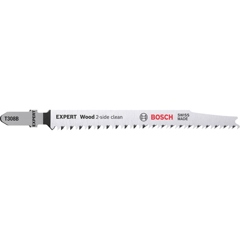 foto del prodotto bosch professional 2 x lame per seghetto alternativo expert wood 2 side clean t 308 b per compensato, piastra per mobili in legno massello,