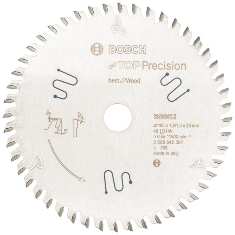 foto del prodotto bosch professional 2608642387 lama de sega circolare csb top precision multimat. 165x20x56d