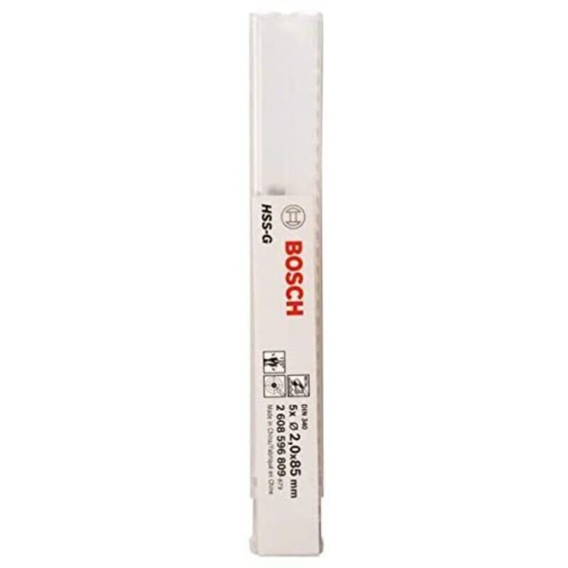 foto del prodotto bosch professional 5x hss g punta per metallo 2 mm, robust line, accessori per trapani 