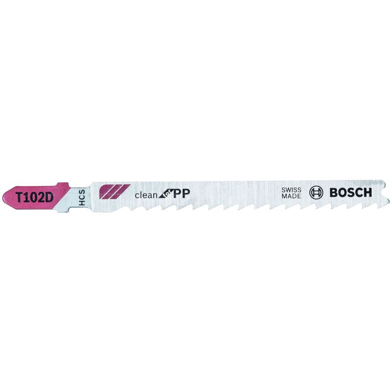 foto del prodotto bosch professional 5x lame per seghetto alternativo expert t 102 d clean for pp per fogli di polipropilene, accessorio seghetto alternativo 