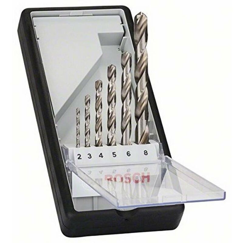 foto del prodotto bosch professional 6 pz. set punte per metallo hss g 2 8 mm, robust line, accessori per trapani 