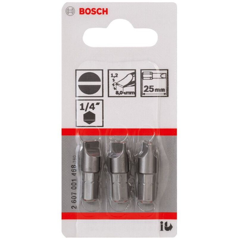 foto del prodotto bosch professional bos 2607001468 2607001468 punta per cacciavite s extradura c, grigio, 1,2x8,0x25mm 3 uds, na, 25 mm, 3 st ck
