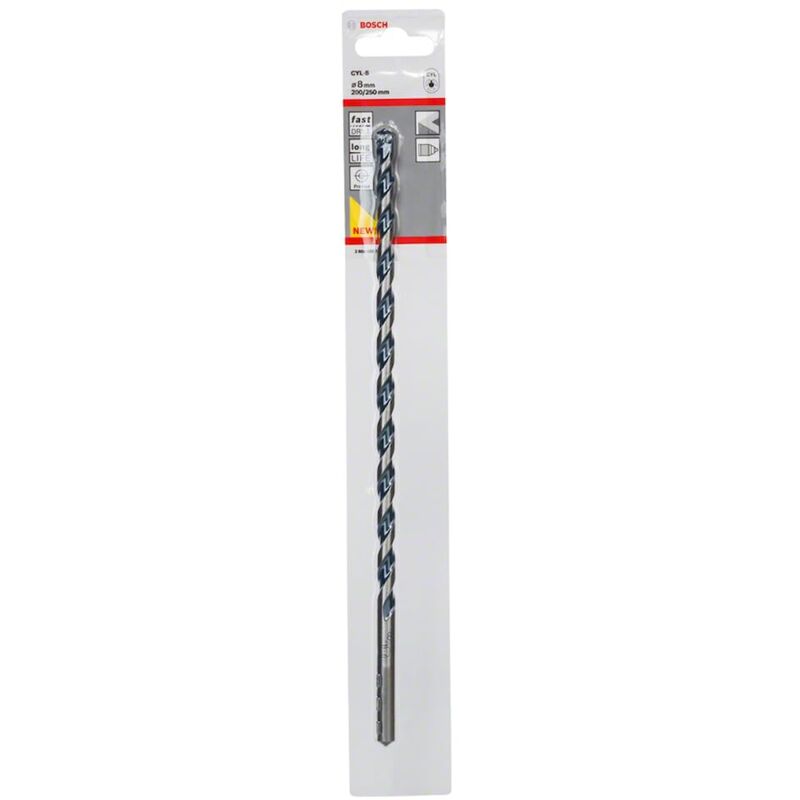 foto del prodotto bosch professional bosch 1 punta professionale cyl 5 per calcestruzzo diametro 8 x 250 mm, linea robusta, accessori trapano a percussione , nero,