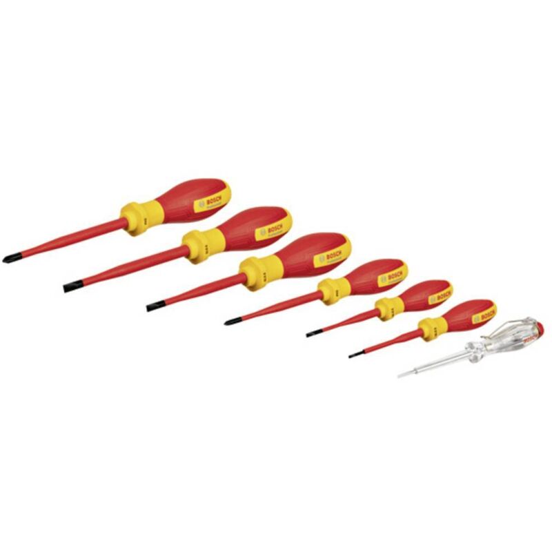 foto del prodotto bosch professional - bosch utensili - set 7 pezzi di cacciaviti isolati con tester 1600a02nf7
