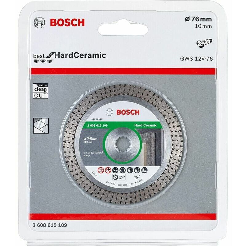foto del prodotto bosch professional disco da taglio diamantato best for ceramic per ceramica, 76 mm, foro 10 mm, accessori per smerigliatrice angolare