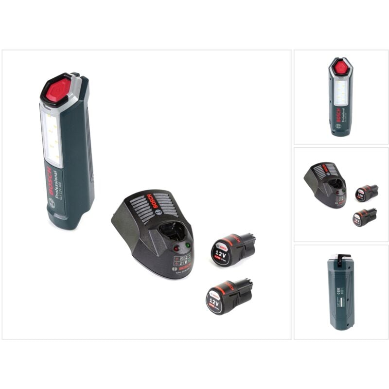 foto del prodotto bosch professional gli 12v 300 lampada a batteria 2x batterie gba 12 v 3,0 ah caricabatterie gal 1230