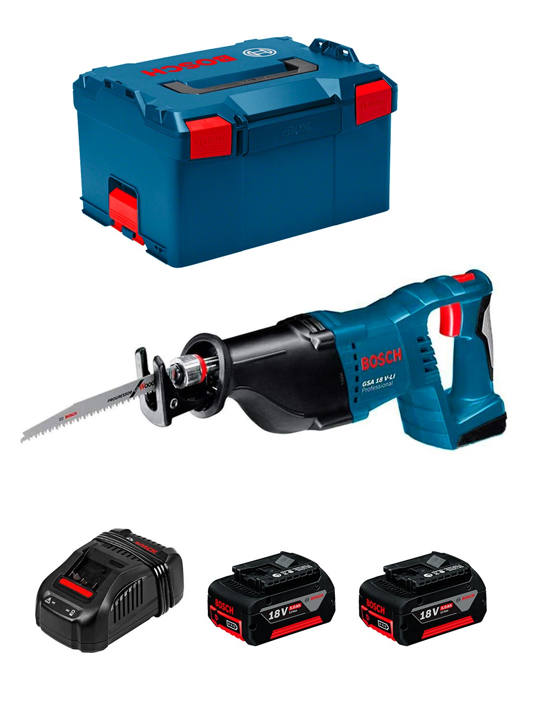 foto del prodotto bosch professional gsa 18 v li 28mm 18v ioni di litio nero, blu sega a gattuccio cordless 3165140861601