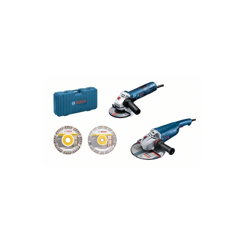 foto del prodotto bosch professional gws 22 230 j gws 7 125 set smerigliatrici angolari 230 mm 125 mm, 2x dischi de dischi da taglio de diamante, in